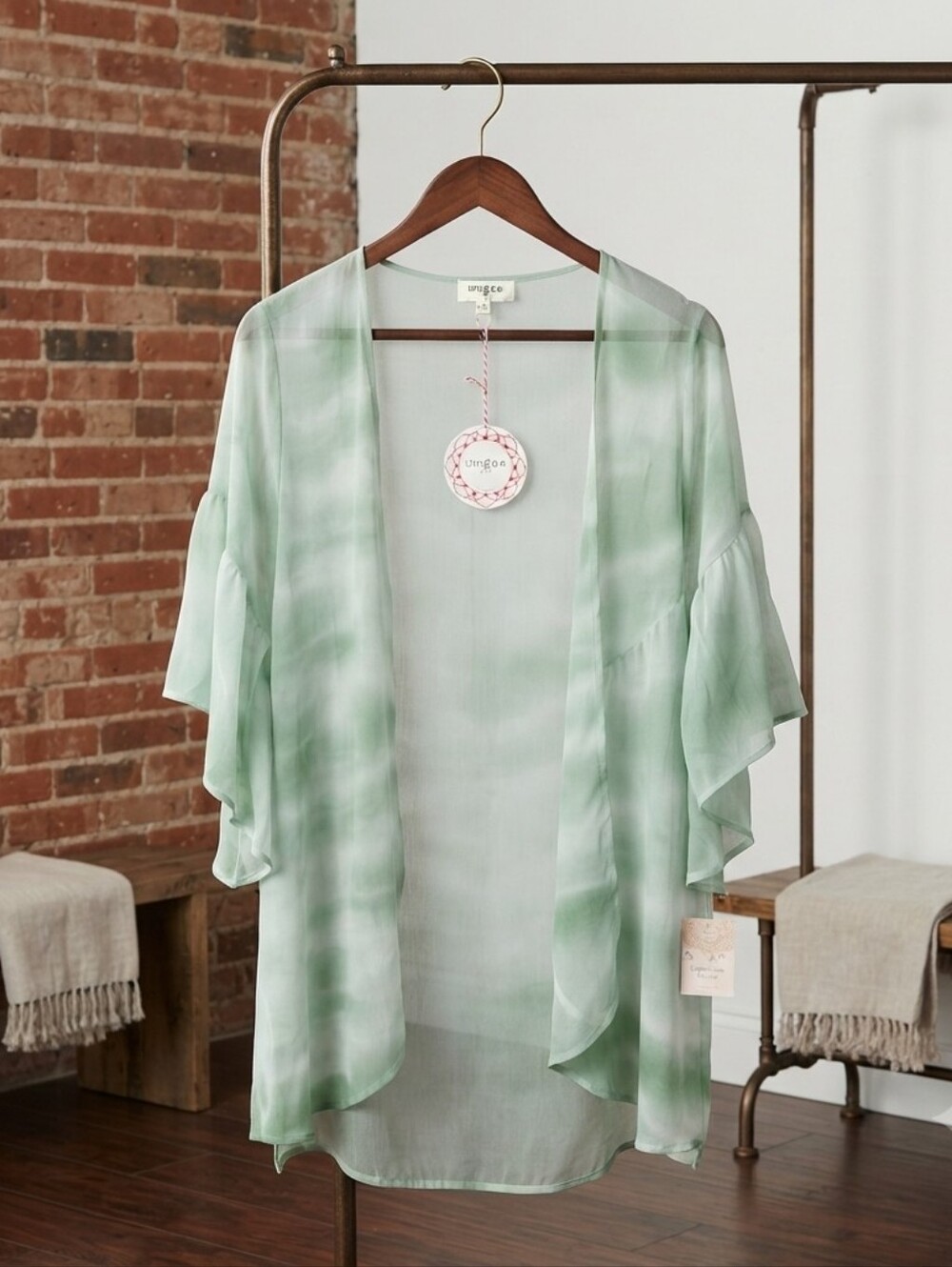 Umgee Mint Green Sheer Layering Kimono